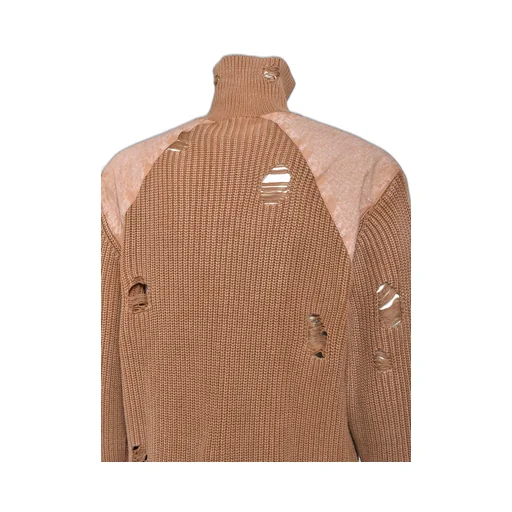 Overdie Damage Zip Knit / Brw