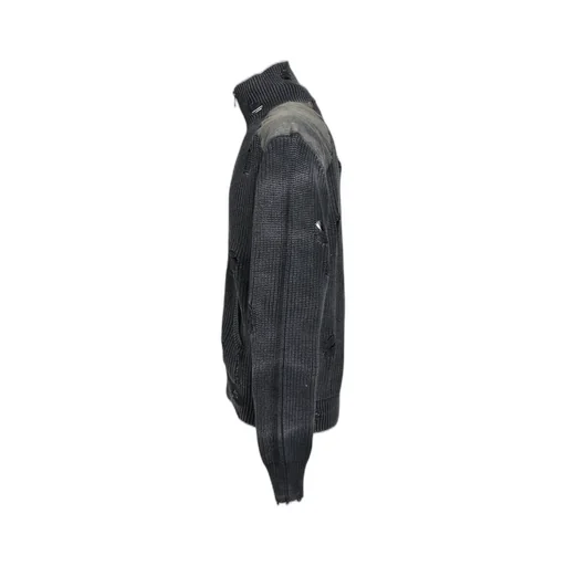 Overdie Damage Zip Knit / Black
