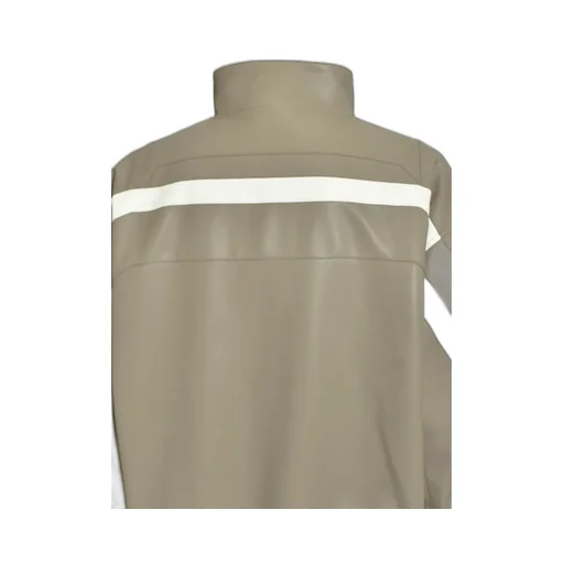 Faux Leather Lambo Track Jacket / Bei