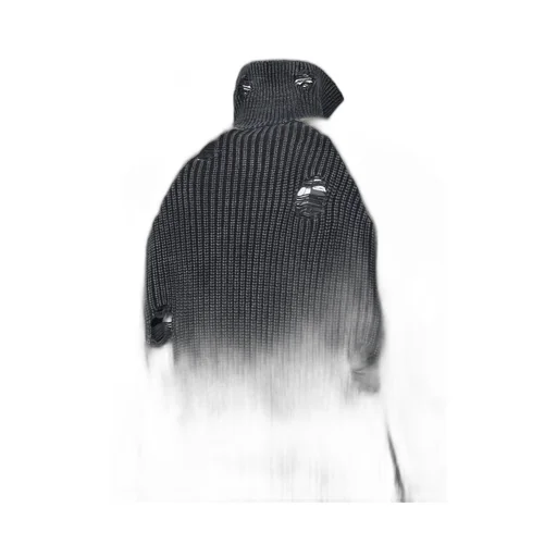 Overdie Damage Zip Knit / Black
