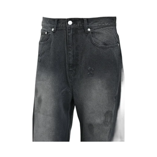 Coating Damage Denim Pants / Blk