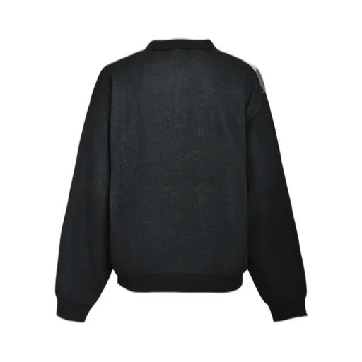 Argyle Knit Polo / Black