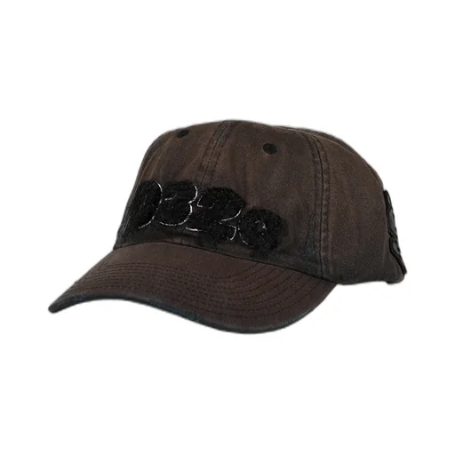 Distressed Logo Cap / Washed Blk