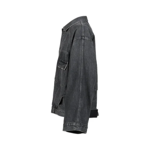 Vintage Washed Denim Jacket / Blk Inception