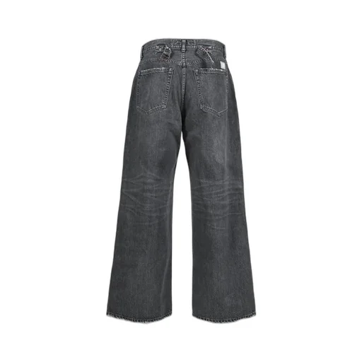 Buckle Super Wide Denim Pants / Blk D