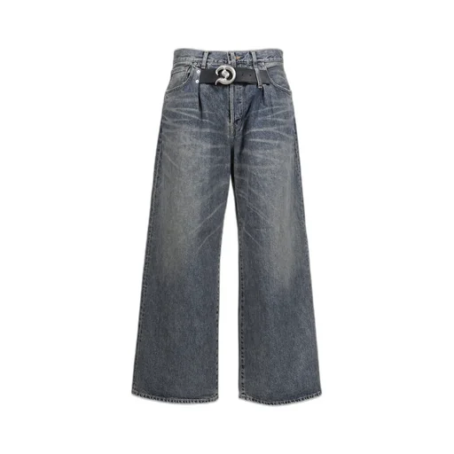 Buckle Super Wide Denim Pants / Ind D