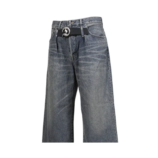 Buckle Super Wide Denim Pants / Ind D