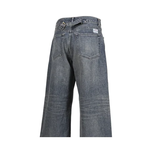 Buckle Super Wide Denim Pants / Ind D