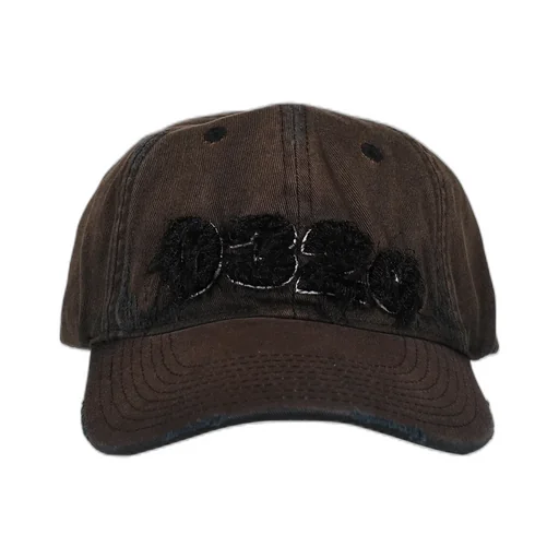 Distressed Logo Cap / Washed Blk