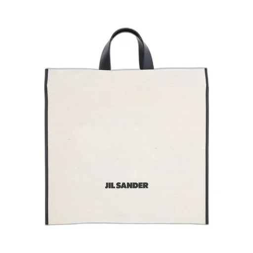 Jil Sander Logo Printed Top Handle Bag
