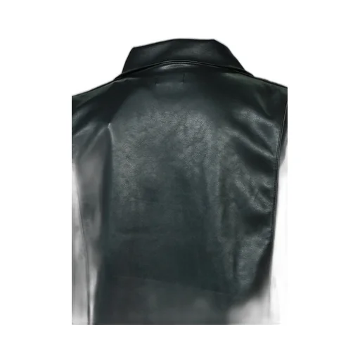 Faux Leather Track Jacket / Blk