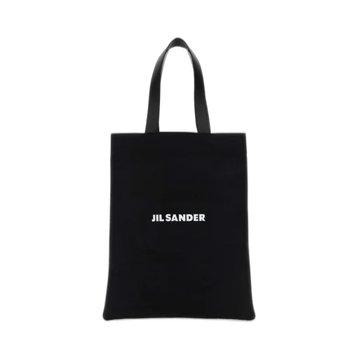 Jil Sander Logo Printed Large Tote Bag