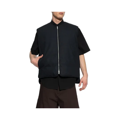Jil Sander+ Logo Embroidered Zip-Up Gilet