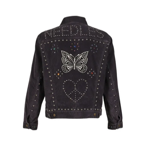 Studded Jean Jacket - 14W Corduroy / Blk