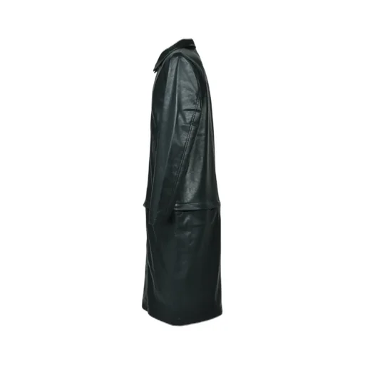 Faux Leather Coat W/Tote Bag / Blk