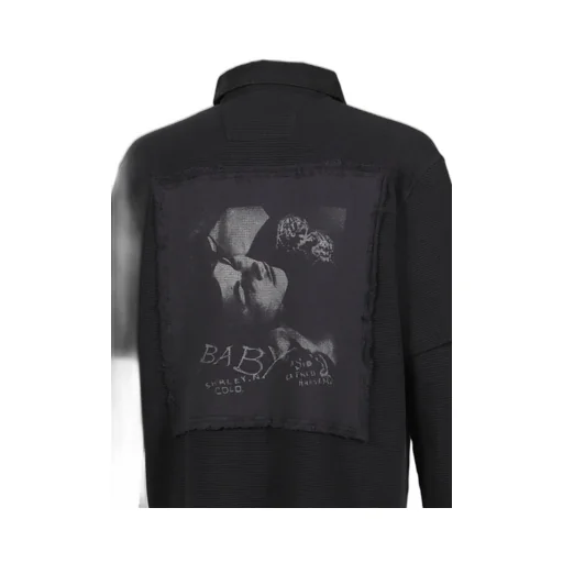 Layered Polo Longsleeve / Washed Blk