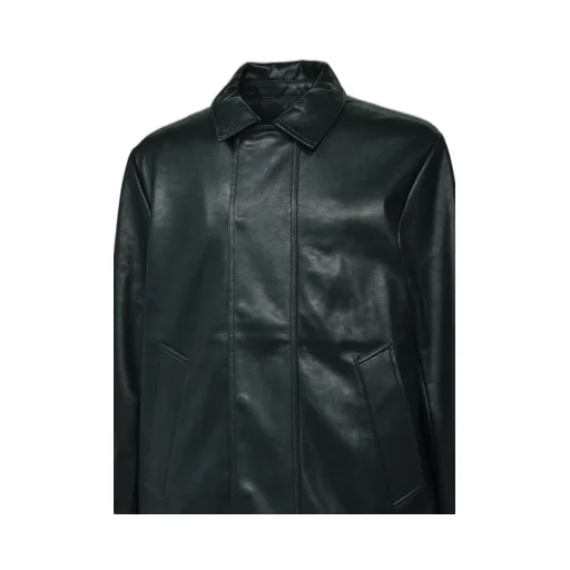 Faux Leather Coat W/Tote Bag / Blk