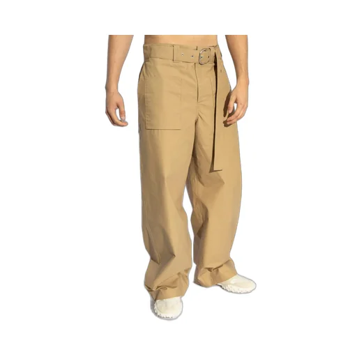 Jil Sander Logo Detailed Belted Trousers