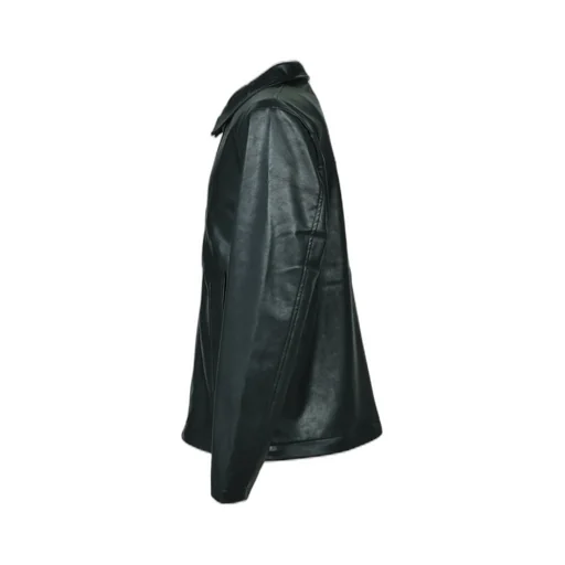 Faux Leather Coat W/Tote Bag / Blk