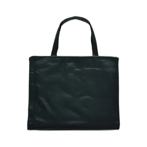 Faux Leather Coat W/Tote Bag / Blk