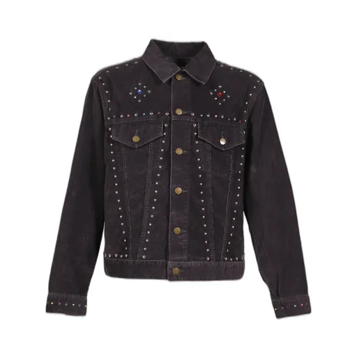 Studded Jean Jacket - 14W Corduroy / Blk