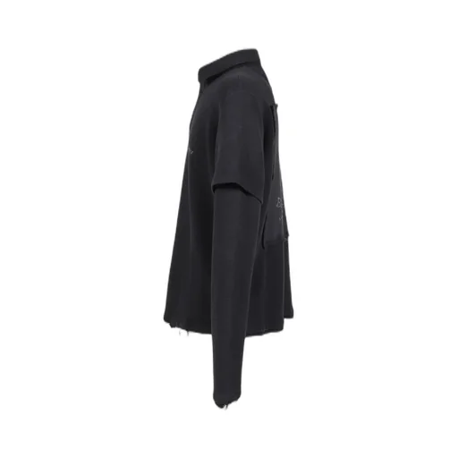 Layered Polo Longsleeve / Washed Blk