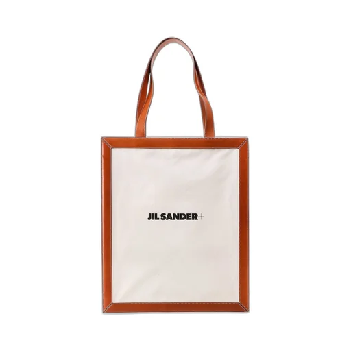 Jil Sander Logo Printed Open Top Tote Bag