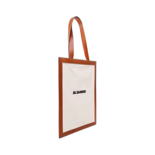 Jil Sander Logo Printed Open Top Tote Bag