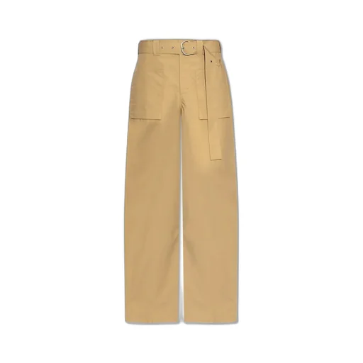 Jil Sander Logo Detailed Belted Trousers