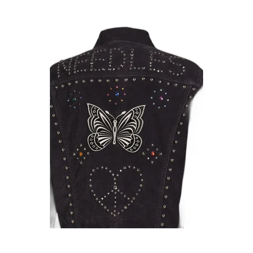 Studded Jean Jacket - 14W Corduroy / Blk