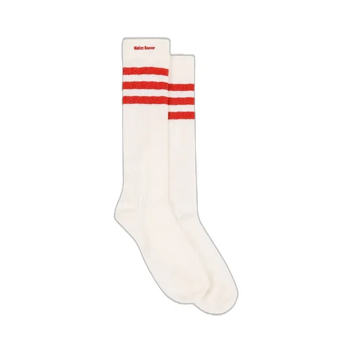Wb Crochet High Sock / Chalk White / Night Navy