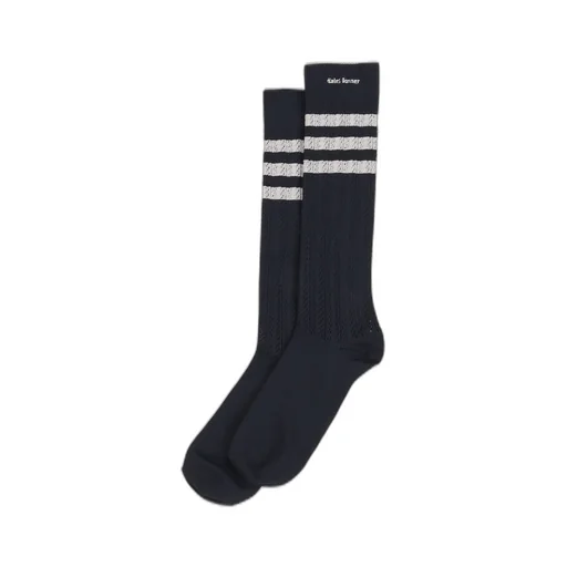 Wb Crochet High Sock / Chalk White / Night Navy