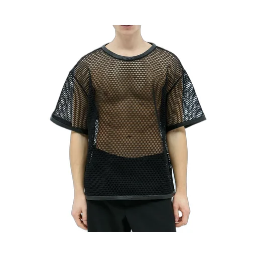 Jil Sander	Perforated Leather Trim Crewneck T-Shirt