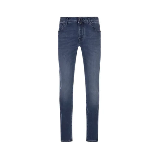 Jacob Cohen Logo-Patch Straight-Leg Slim-Cut Jeans