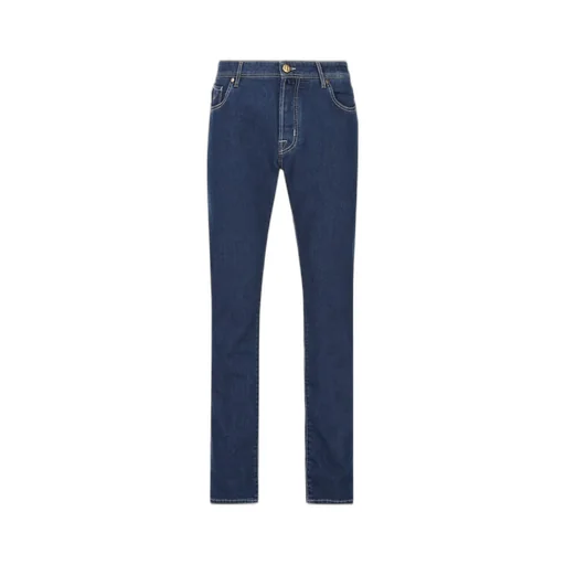 Jacob Cohen Logo-Patch Mid-Rise Slim-Fit Jeans