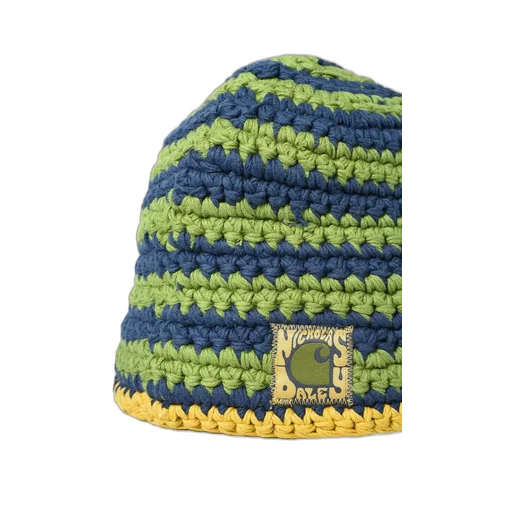 Knitted Hat / Nd Tawny Olive / Cedar Green / Black Iris