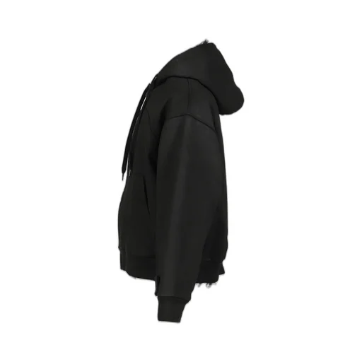 Waxed Hoodie Jacket / Black