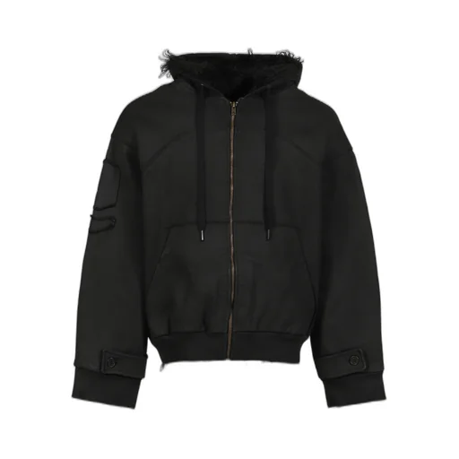 Waxed Hoodie Jacket / Black