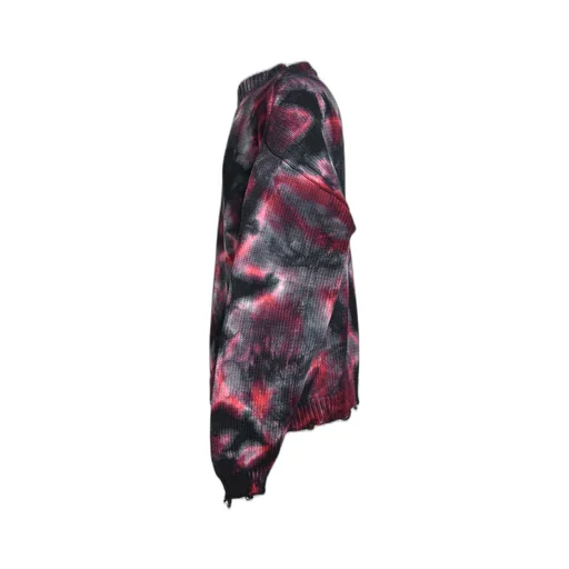 Tie-Dye Crewneck Sweater / Wine