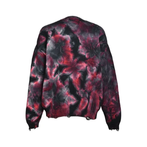 Tie-Dye Crewneck Sweater / Wine