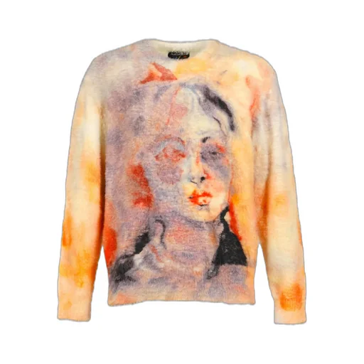 Watercolor Face Mohair Sweater / Multi
