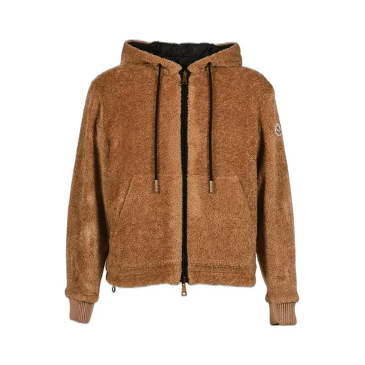Zip Up Cardigan / Camel X Black