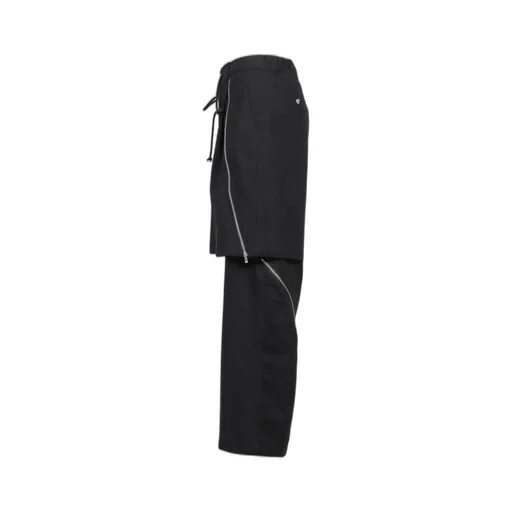 Double Layered Zip Trousers / Blk