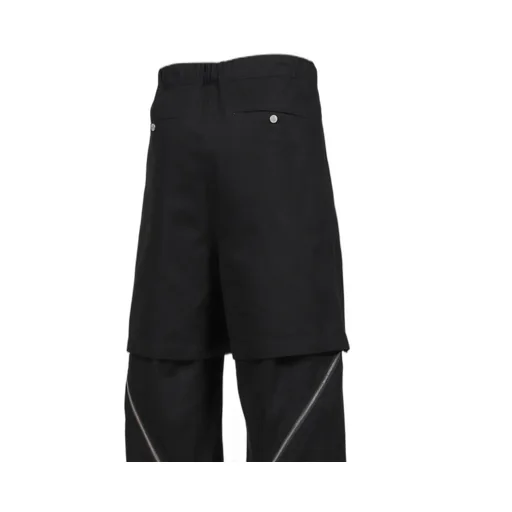 Double Layered Zip Trousers / Blk