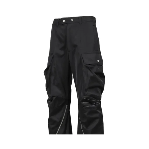 Articulated Knee Dart Cargo Trousers / Blk