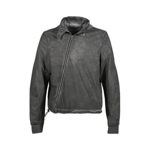 Diagonal Zip Explorer Jacket / Object Dyed Gray
