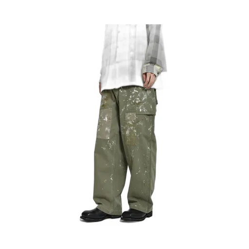 Paint Stained Usmc P-44 Hbt Trousers / Paint Stained Od