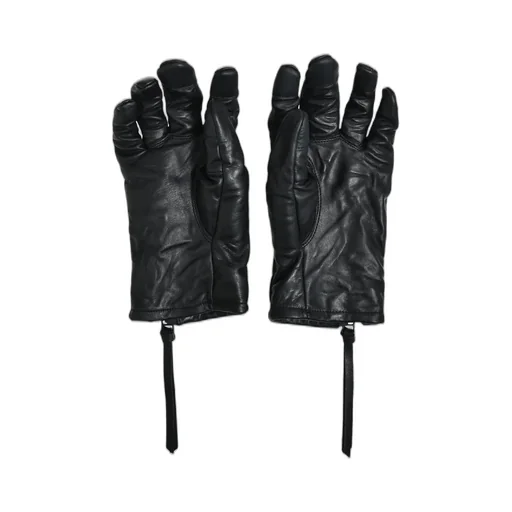 Horse Leather Zip Gloves / Black