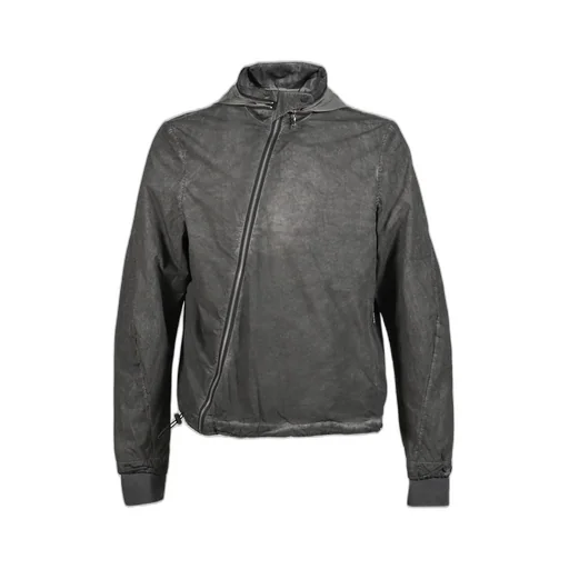 Diagonal Zip Explorer Jacket / Object Dyed Gray