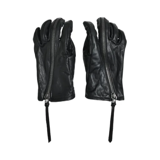 Horse Leather Zip Gloves / Black